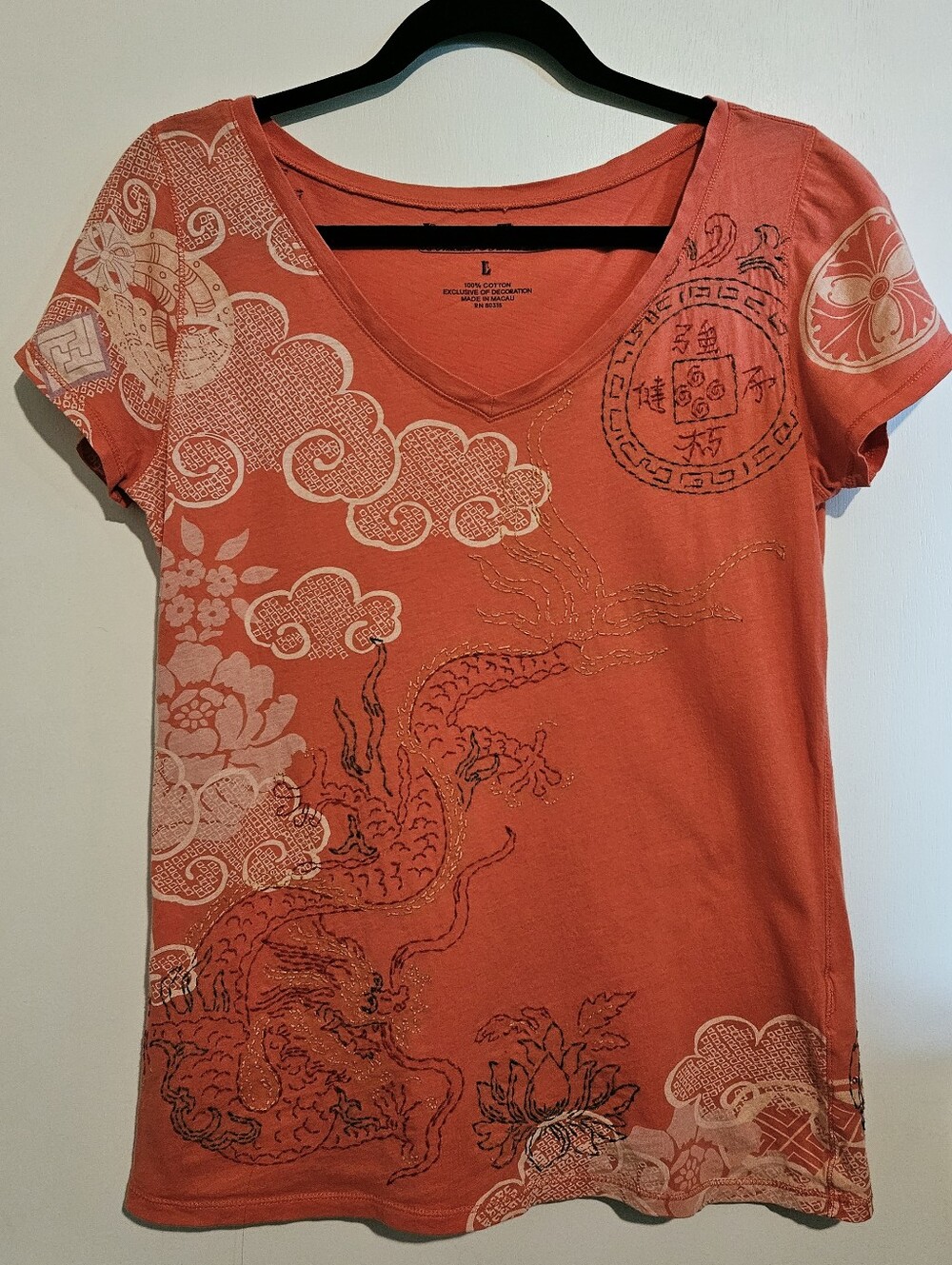 LUCKY Brand Tees Womens Embroidered Top Size Large